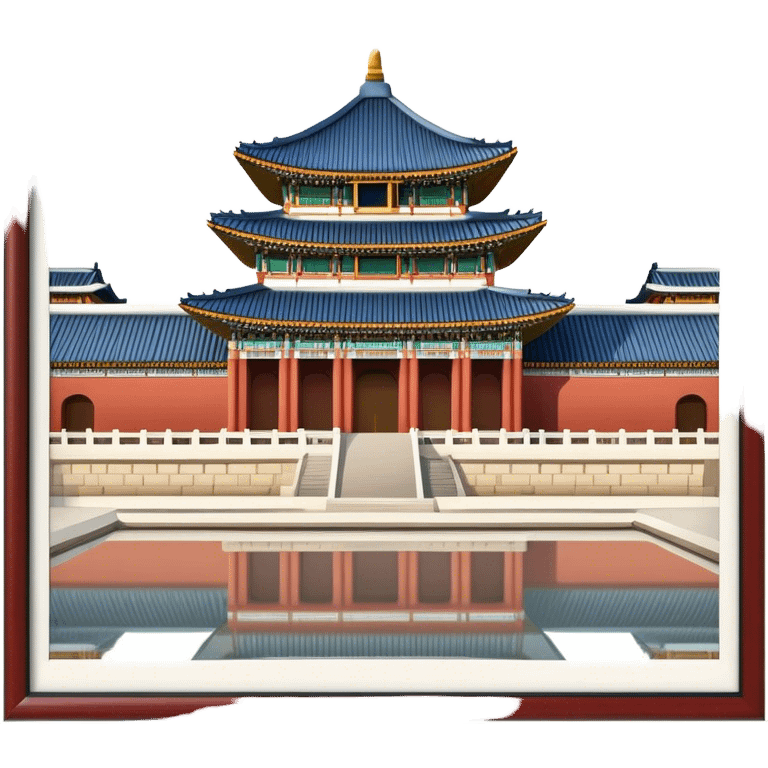 Cinematic Realistic Gyeongbokgung Palace Landmark Emoji, depicted with regal historic architecture rendered with intricate detail and majestic, dynamic lighting. emoji