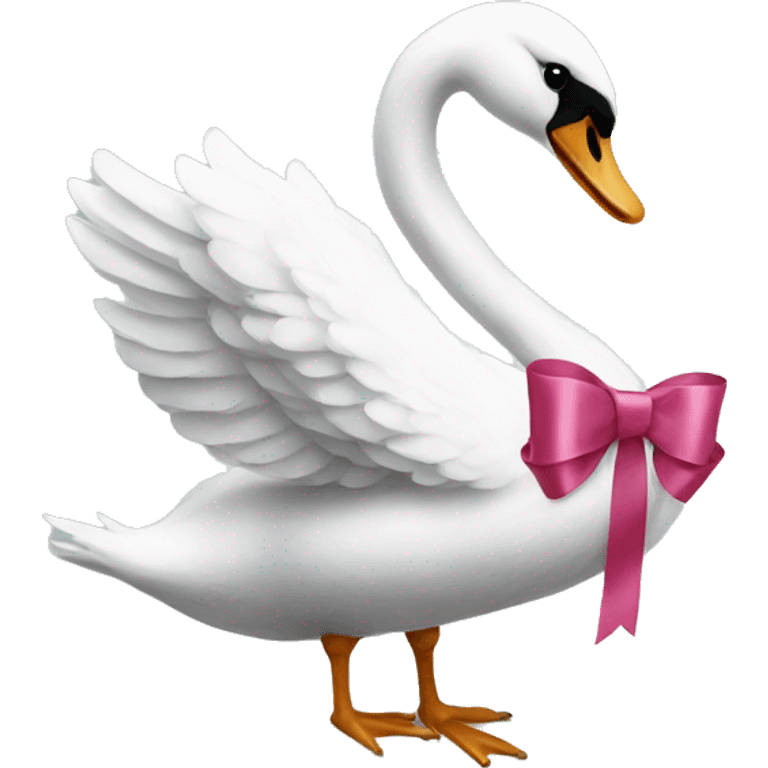 swan with a ribbon emoji