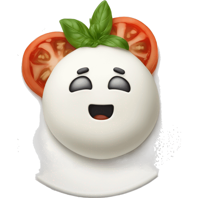 Mozzarella Buratta  on a plate  emoji