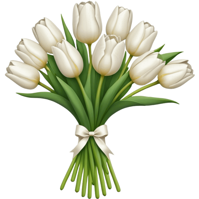 white tulip bouquet  emoji