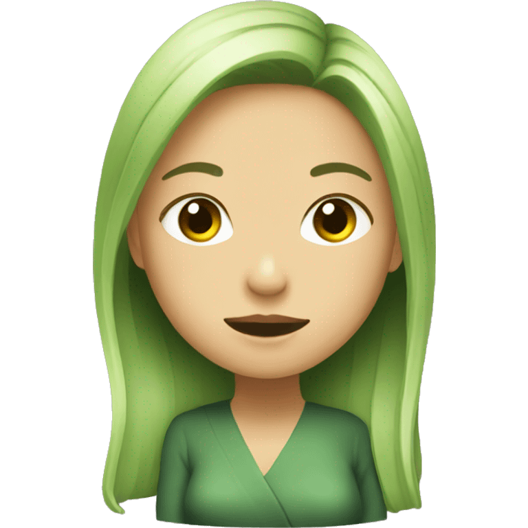 Girl drunk matcha emoji