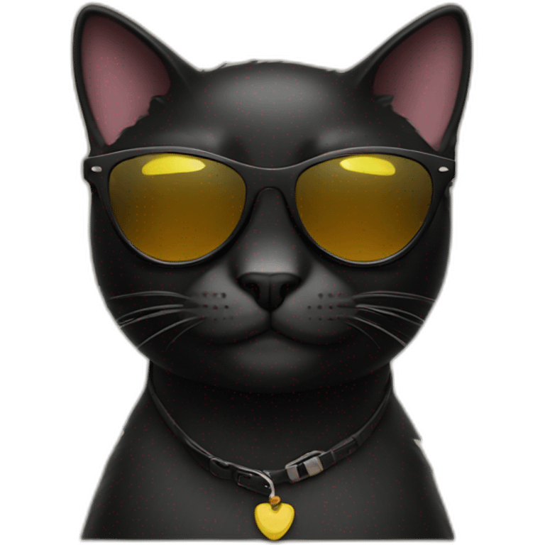 Black cat wearing sunglasses emoji