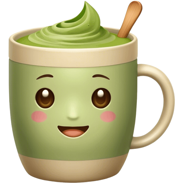 realistic looking matcha in beige mug emoji