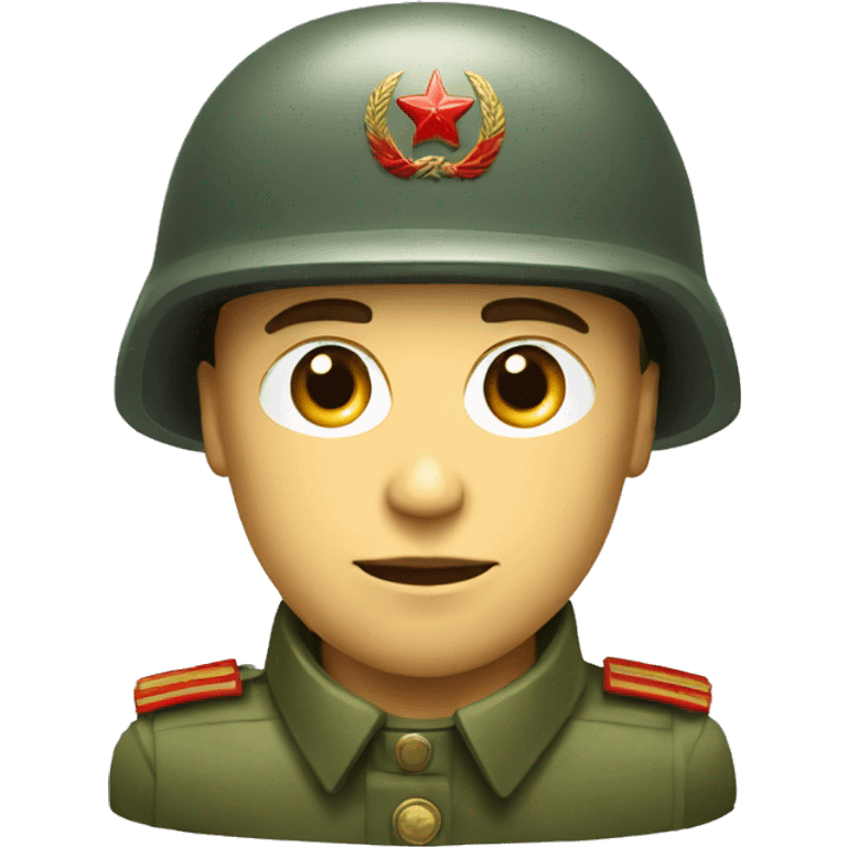 ussr soldier serious with military helmet emoji