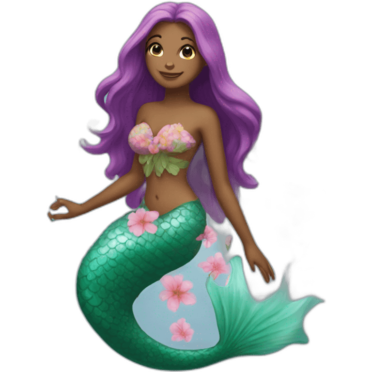 A mermaid with flowers  emoji