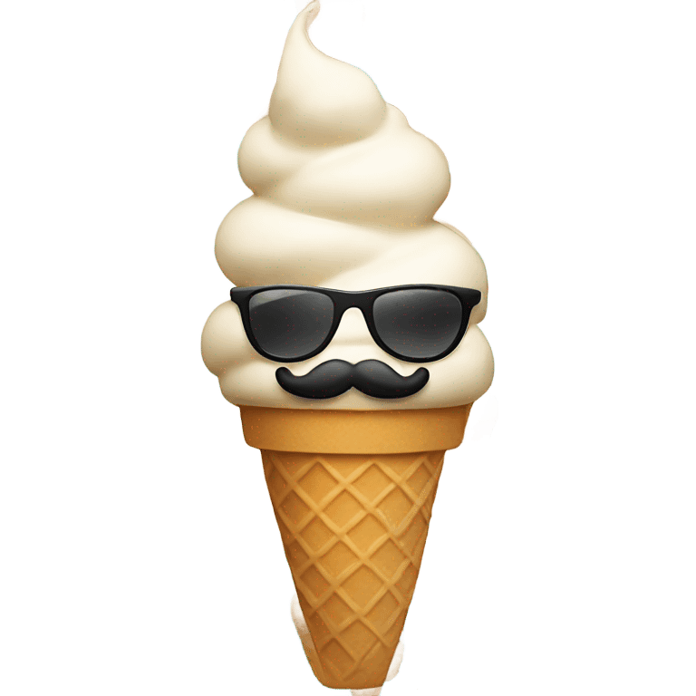 Ice cream with sunglasses  emoji