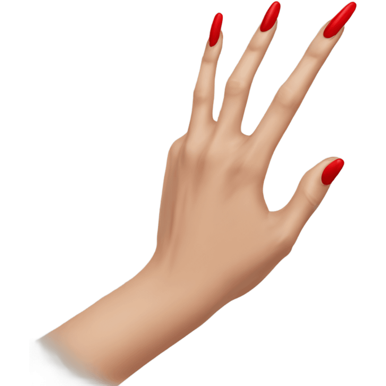 womans hand with long red nails snapping emoji