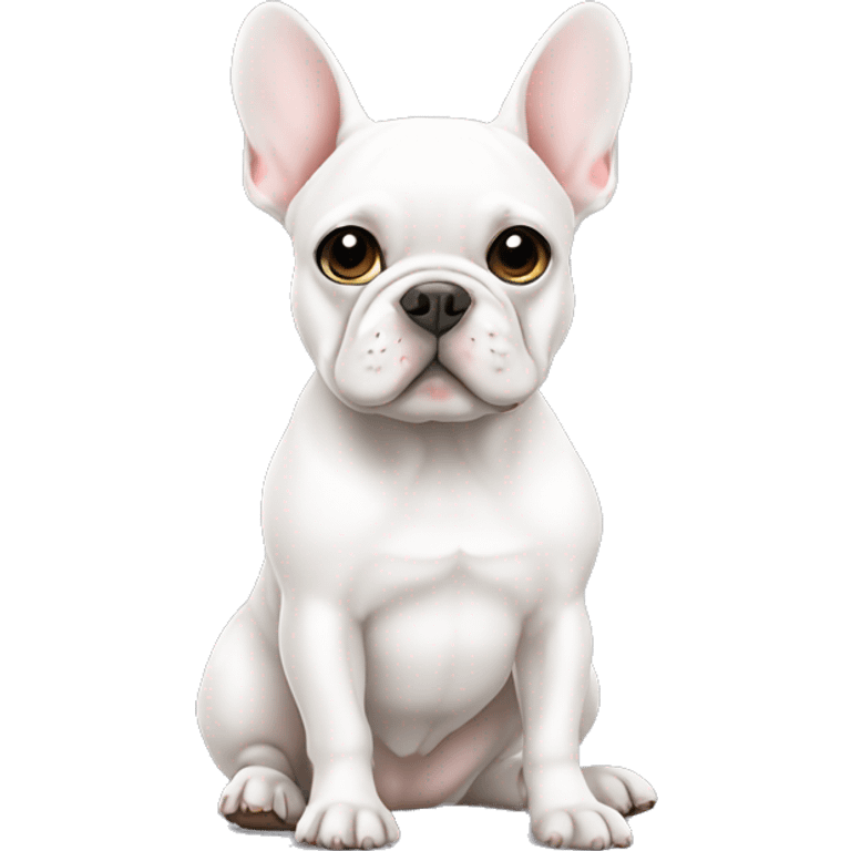 White Frenchie sitting  emoji