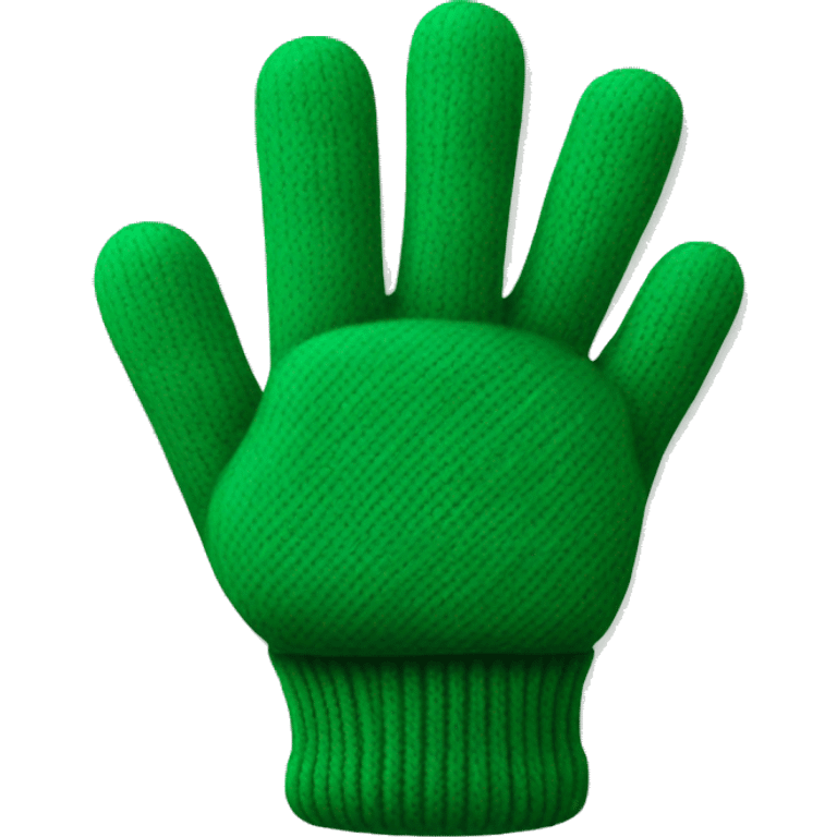 Green woolen gloved hand emoji