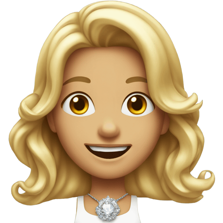 smiling girl with jewelry so excited  emoji