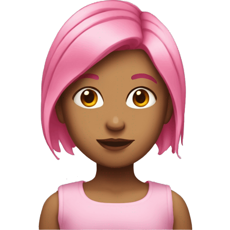 Girl with pink hair and dominant emoji