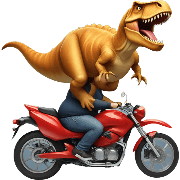 T. rex riding a fat guy emoji