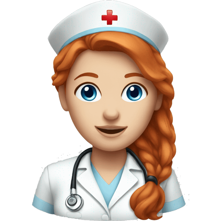 blue eyes redhead nurse emoji