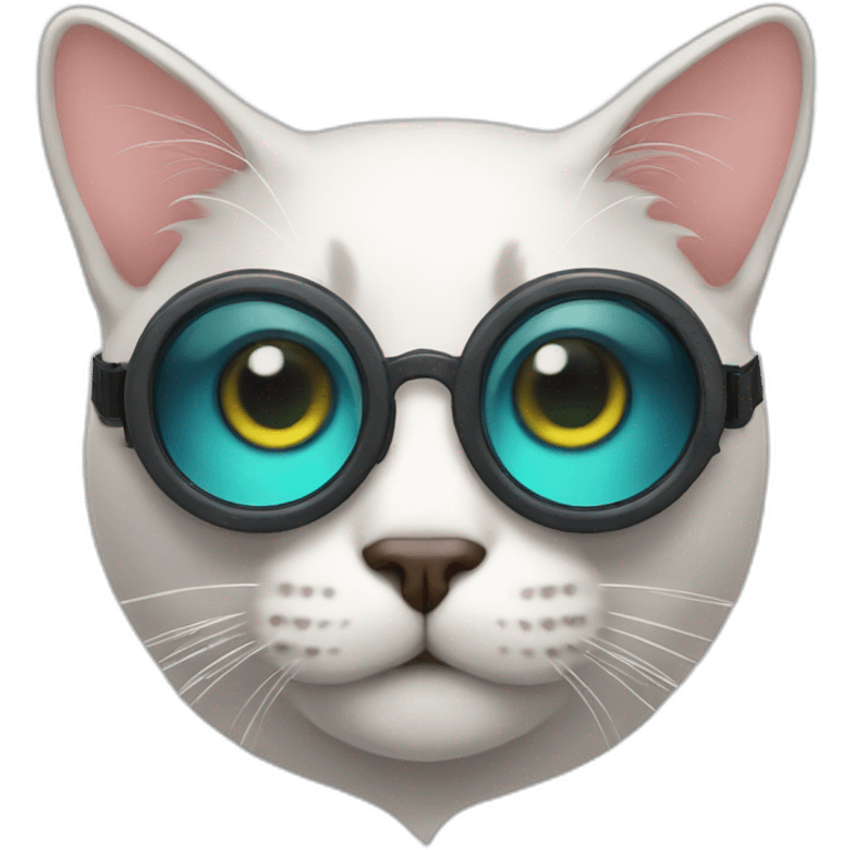 cat with goggle emoji