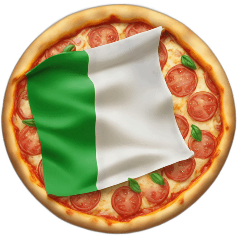 Drapeau de l’Italie sur une pizza emoji