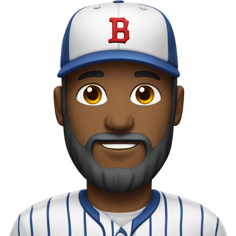 Man with beard wearing baseball hat emoji