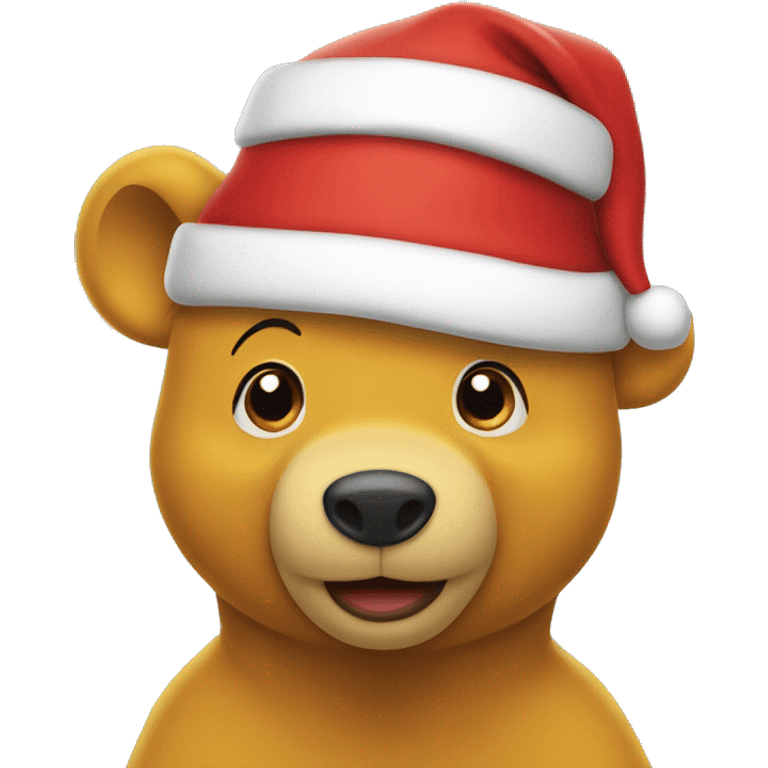 pooh bear in a santa hat emoji