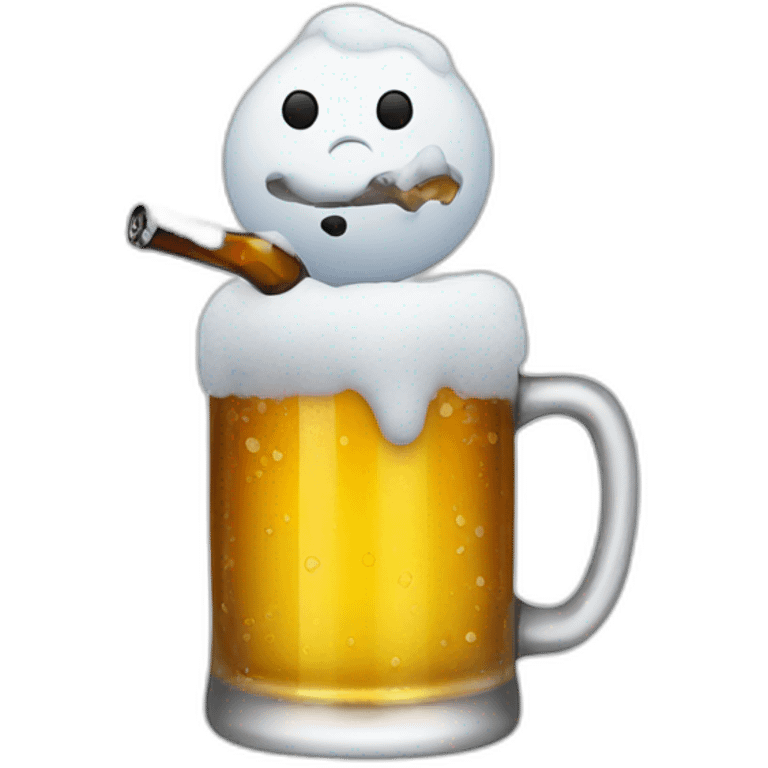 drinking beer snow man emoji