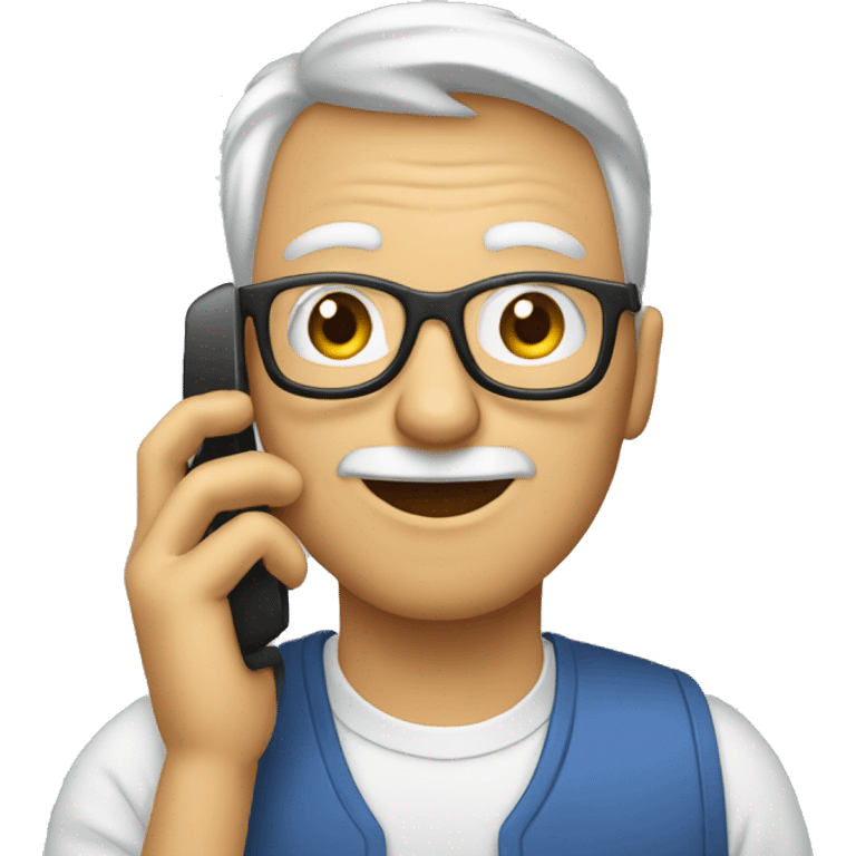 image personne âgée au téléphone emoji