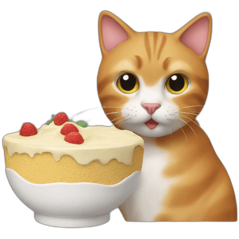 Cat eating mousse  emoji