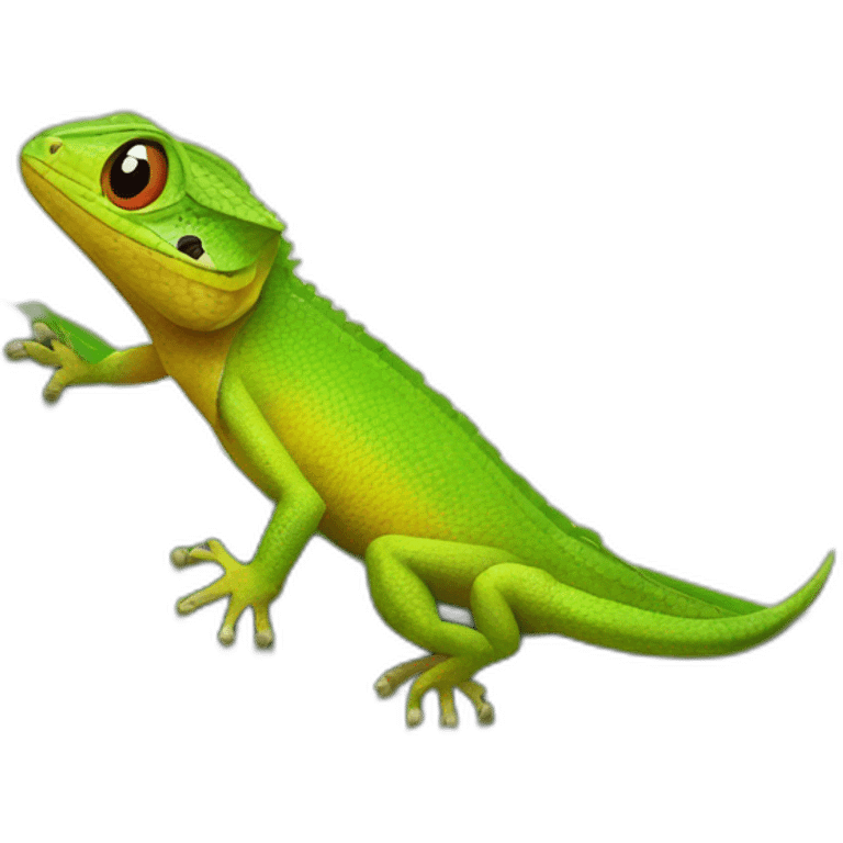 a lizard on a leaf emoji