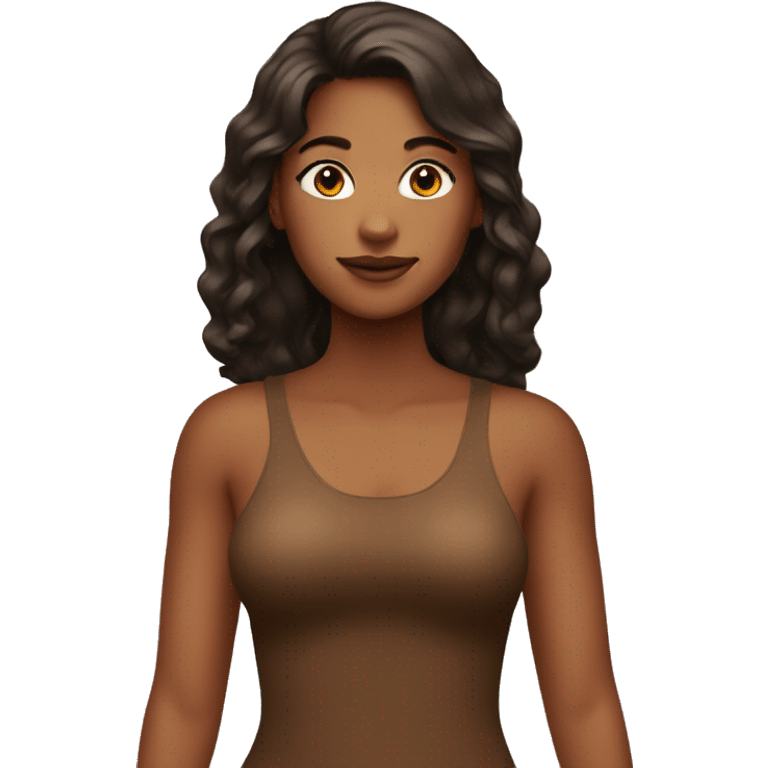 girl in brown bodysuit emoji