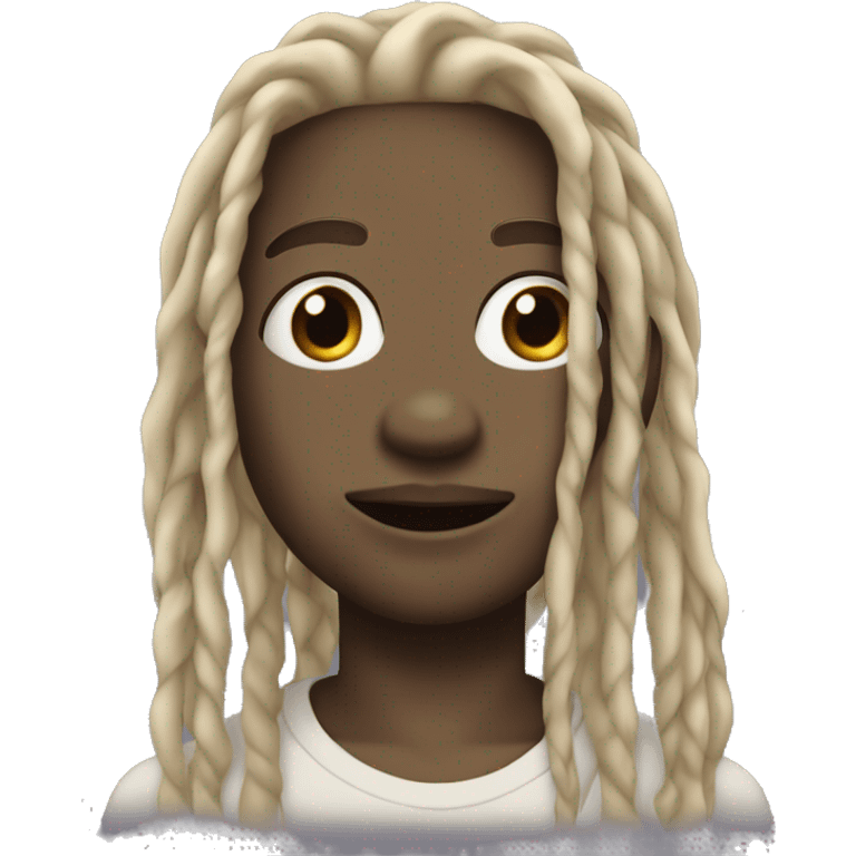 black boy half blonde dreads big lips shark jawline emoji