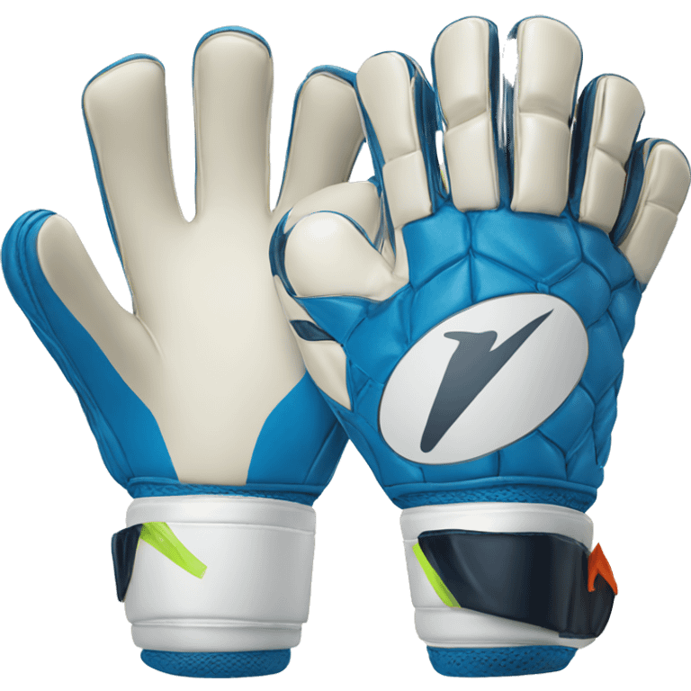 Goalkeeper gloves with blue emoji