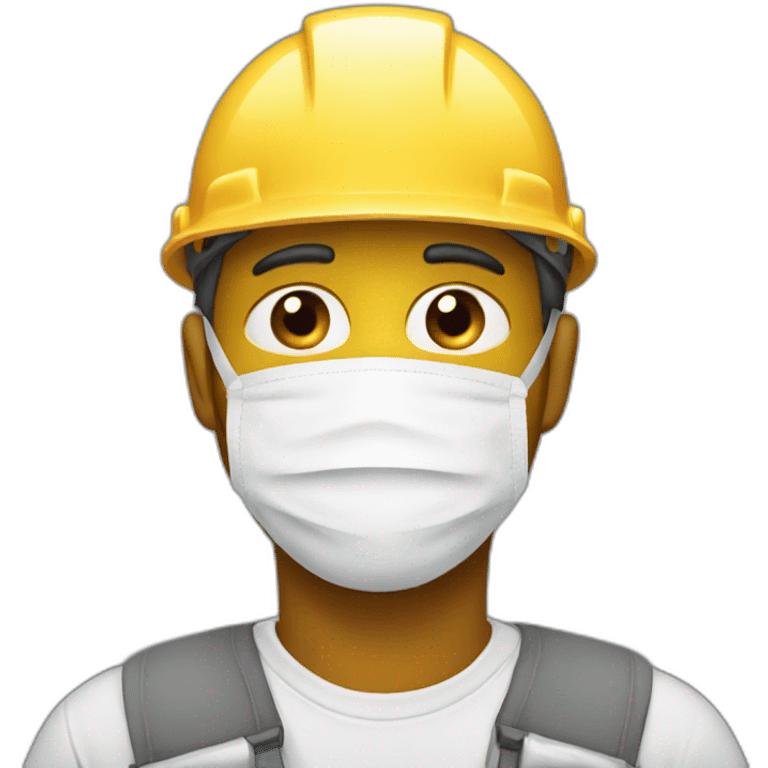 a construction worker in a white mask emoji