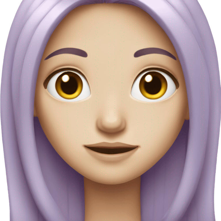 White Girl long purple hair emoji