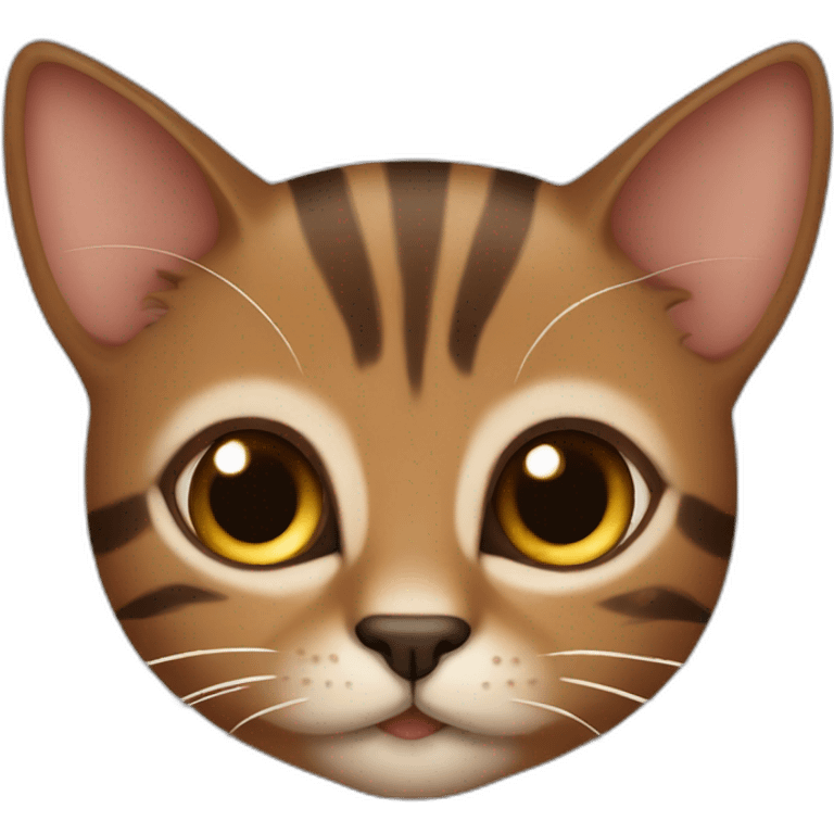 cute brown cat with a litte bit of black emoji