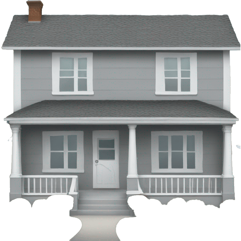 Grey house with white trim emoji