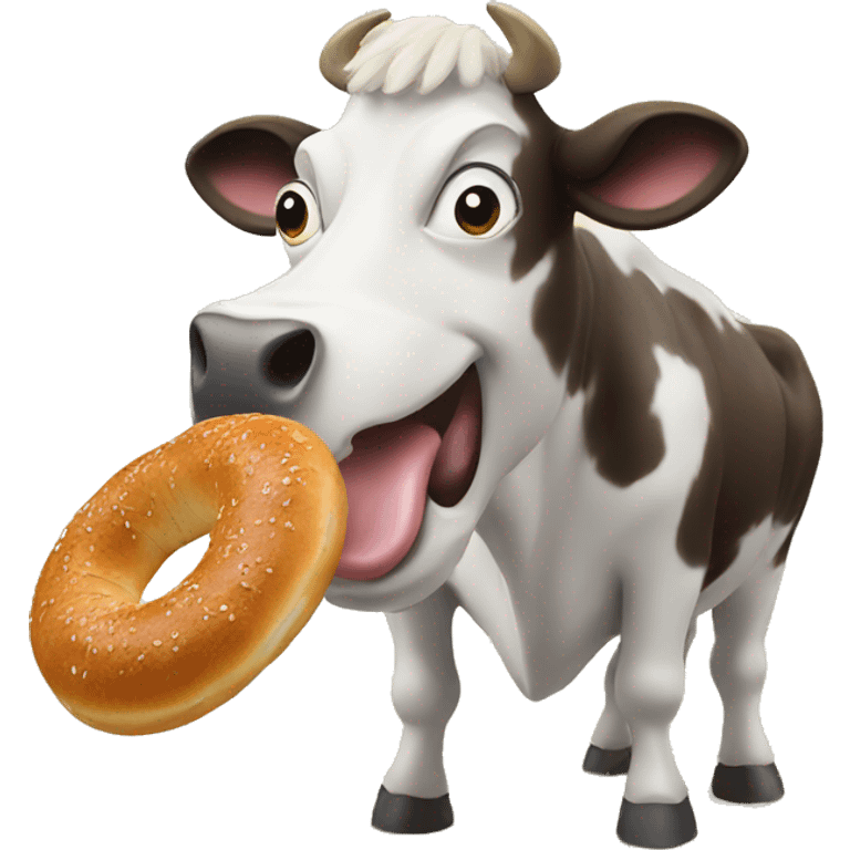 cow eating simit emoji