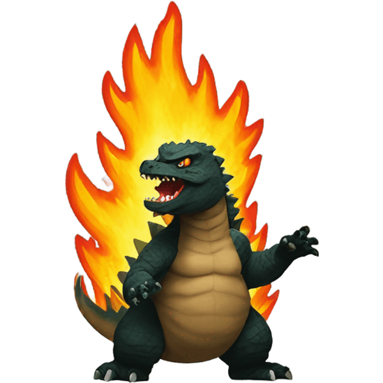 Godzilla breathing fire emoji