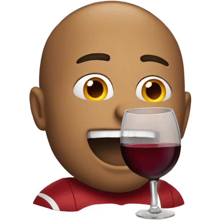 Football drinking wine  emoji