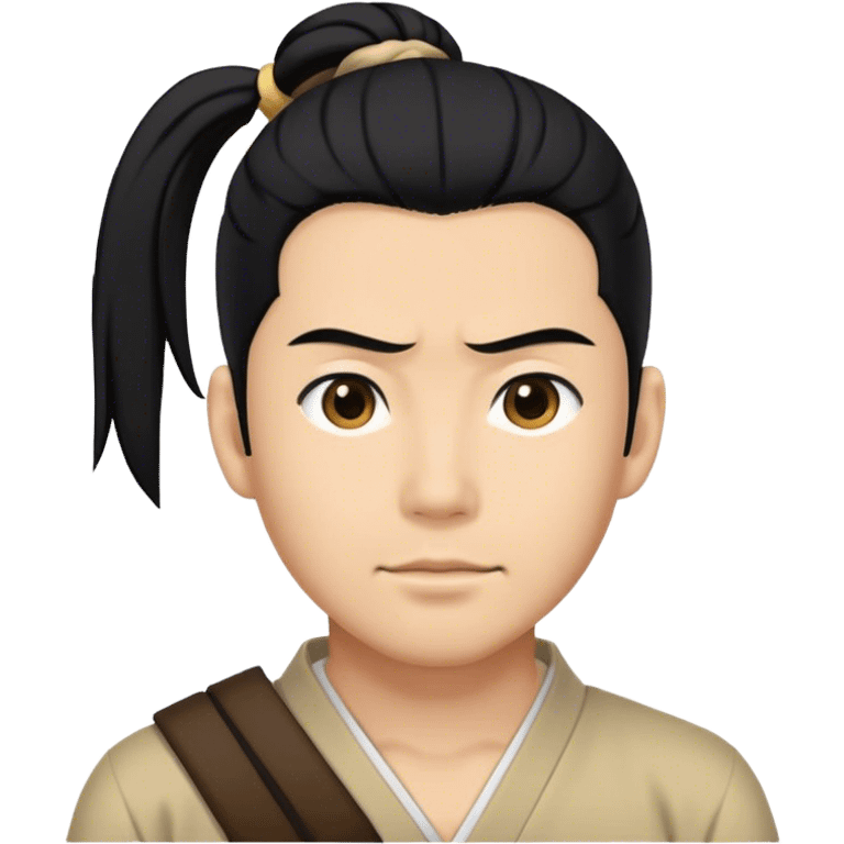 Pony tail Japanese man with black hair emoji