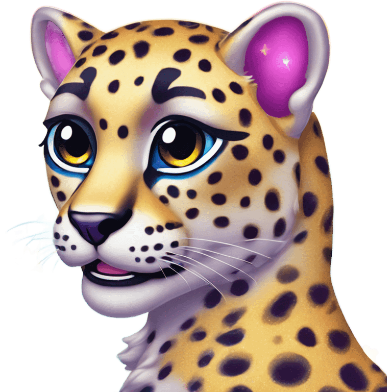 Lisa frank rainbow sparkling cheetah  emoji