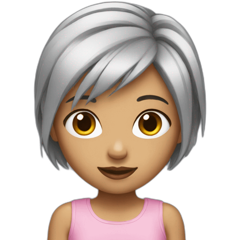 Gril AT short hair emoji