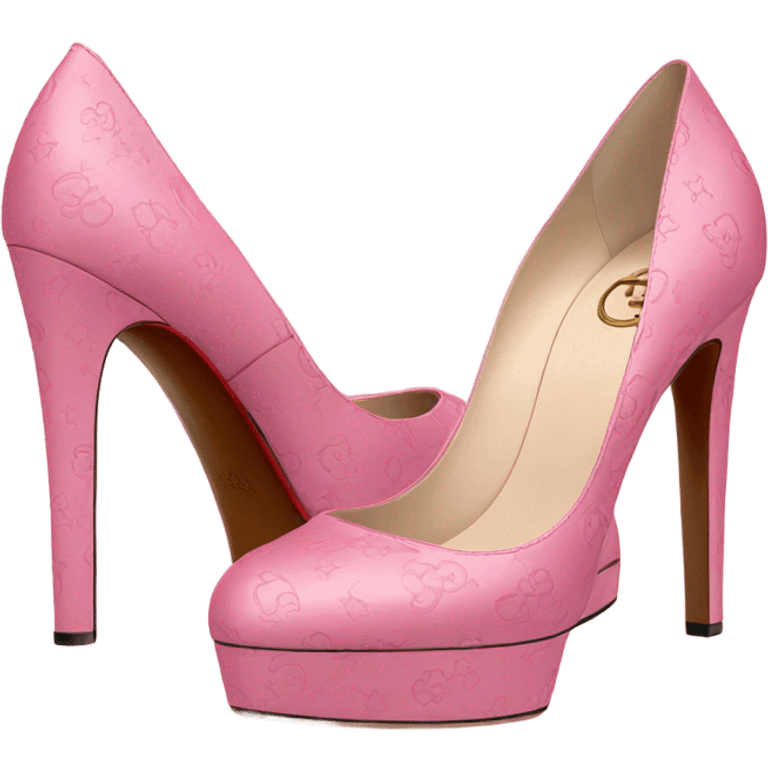 Platform Gucci heels pink emoji