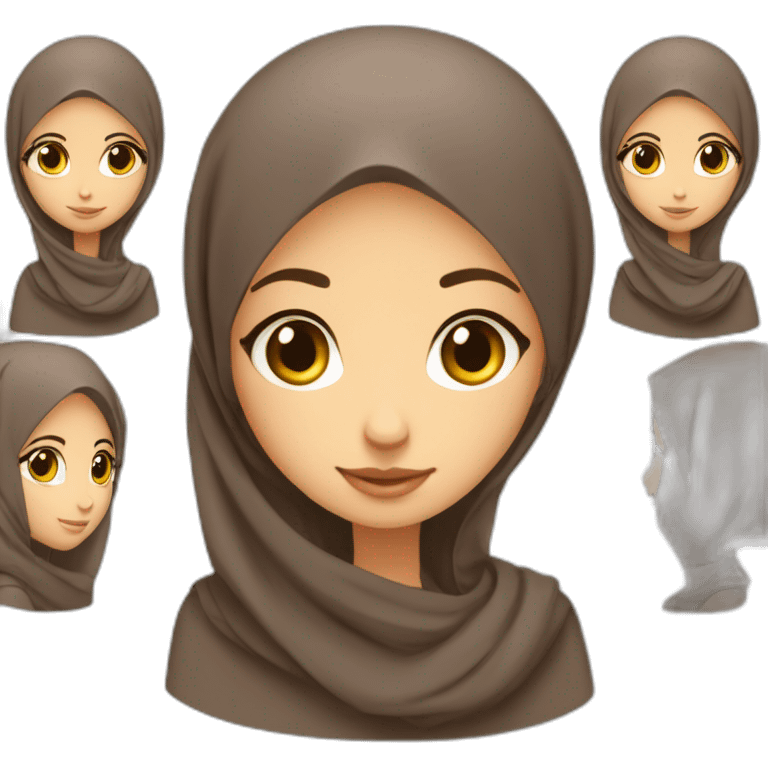 Une fille hijab et une fille cheveux marron emoji