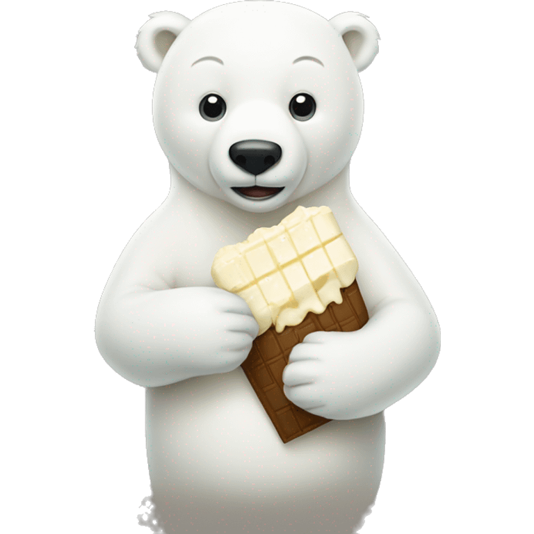 polar bear holding white chocolate emoji