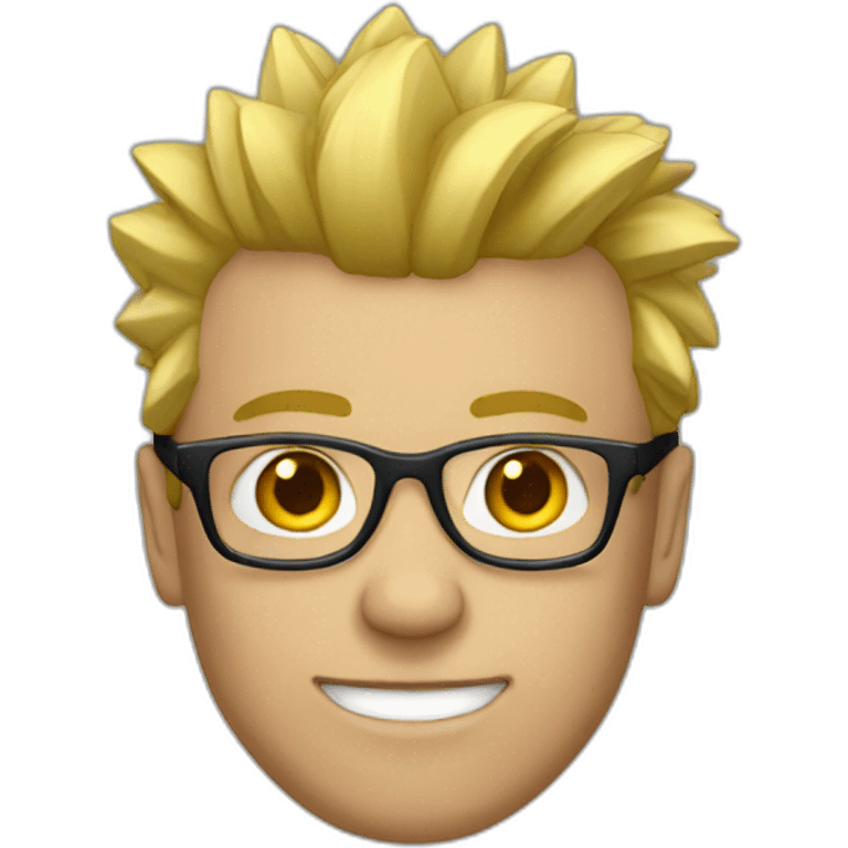 guy with glasses and blond mohawk emoji