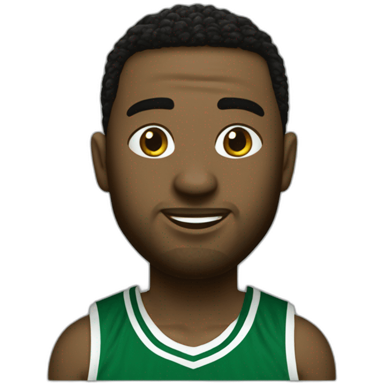 cartoon charcters wearing green boston celtics jerssey emoji