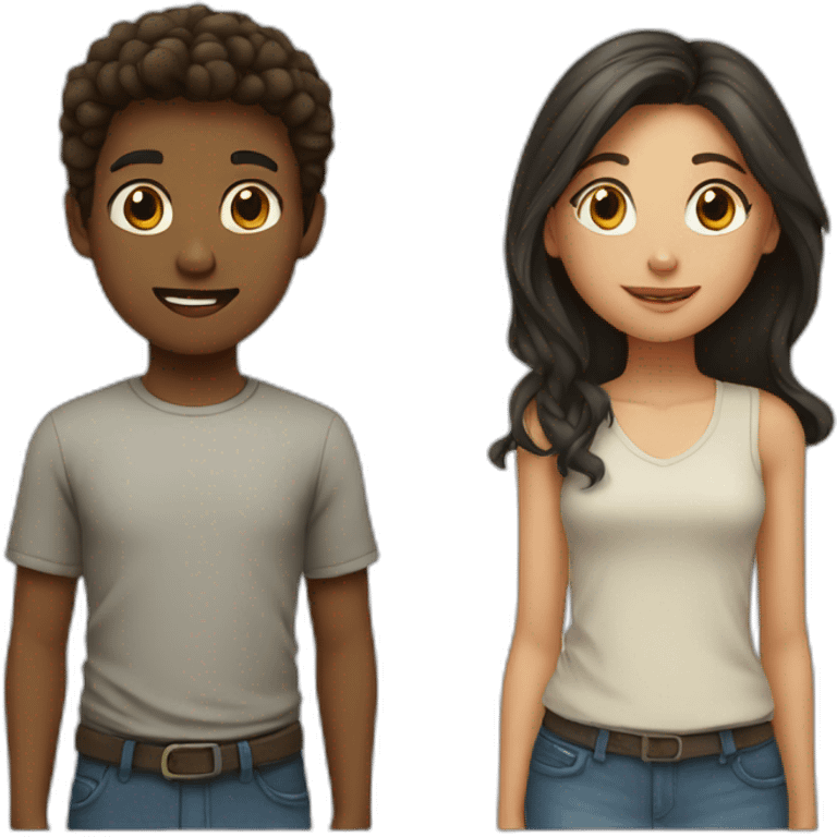 One boy and girl  emoji