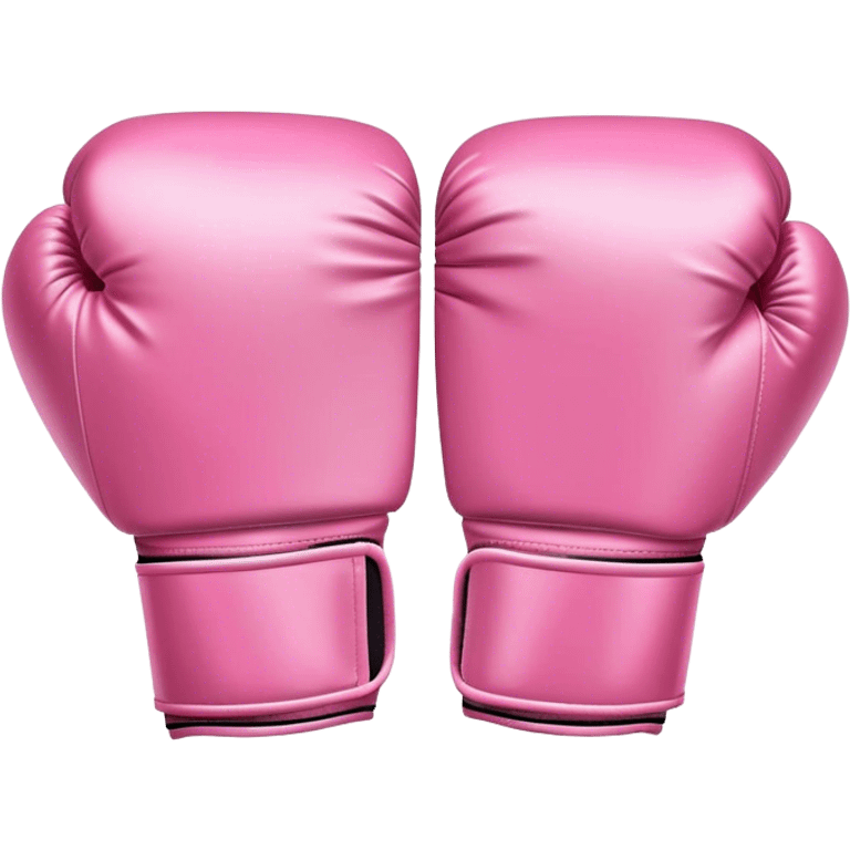 Silky pink boxing gloves, ribbons flowing like satin emoji