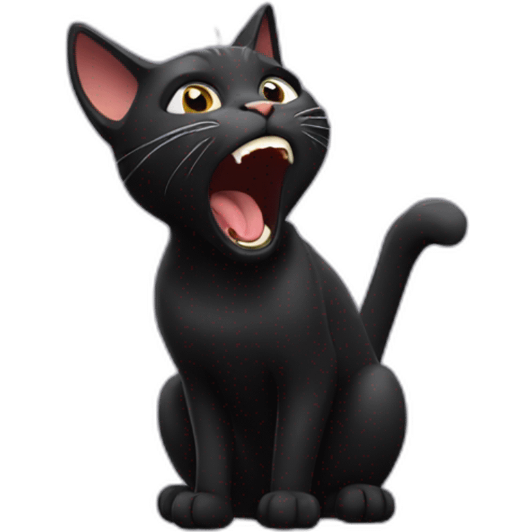 black cat yelling emoji