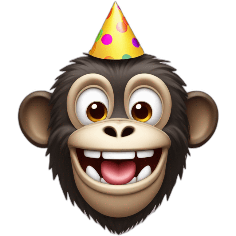 Laughing Monkey with a party hat emoji