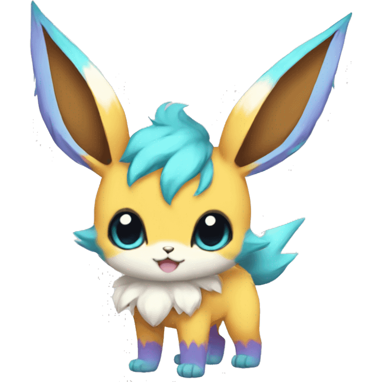 Colorful Kawaii Eeveelution-Cute-Pokémon-fusion full body emoji