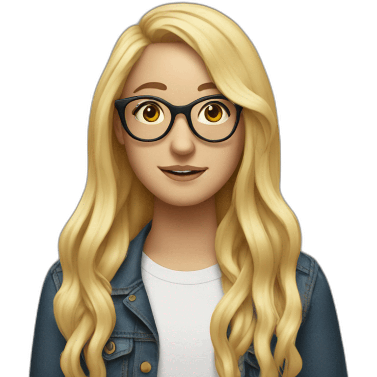 blond girl with glasses and long hair with mac miller emoji