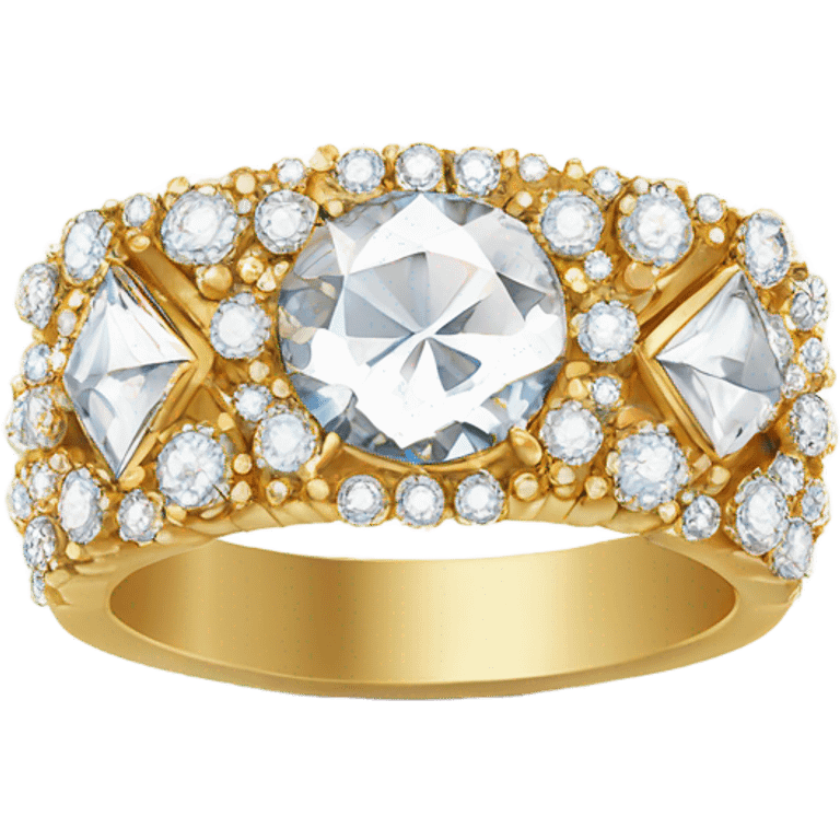 Gold diamond ring emoji